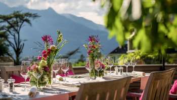 A Set Table at the Adlernest at the Park Hotel Sonnenhof