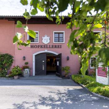 Entrance area of the Court Winery of the Prince of Liechtenstein in Vaduz