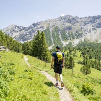 Hikers on the way to Schönberg mountain