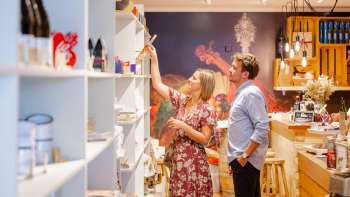 Interior of the Hoi-Laden with great products from Liechtenstein