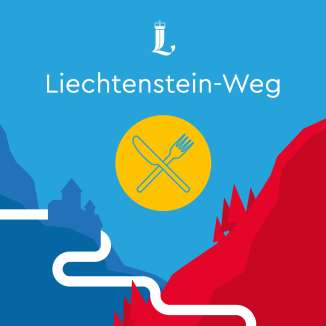 Symbolic image with knife and fork for culinary stations along the Liechtenstein Trail