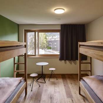 Bright multi-bed room with window view at Schaan/Vaduz Youth Hostel