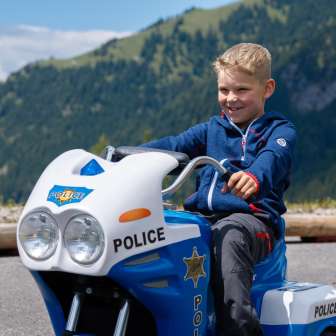 Boy drives minicar