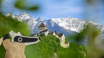 Detective Trail: On a treasure hunt in Vaduz with a view of Vaduz Castle and the White Mountains