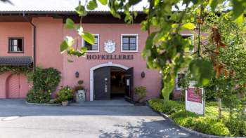 Entrance area of the Court Winery of the Prince of Liechtenstein in Vaduz