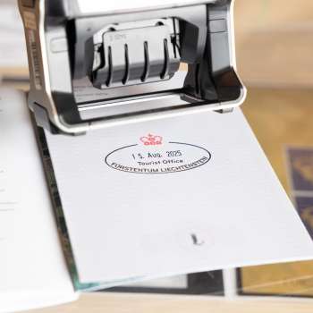 Souvenir stamp, available at the Liechtenstein Center in Vaduz