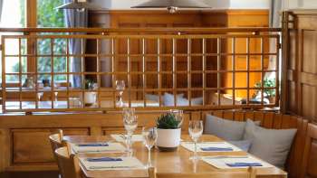 Cozy wooden table at Restaurant Rössle