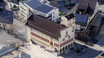 Aerial view of the Vaduz Town Hall 
