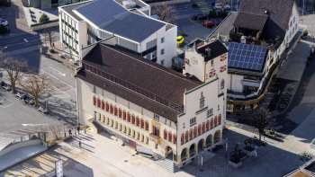 Aerial view of the Vaduz Town Hall 