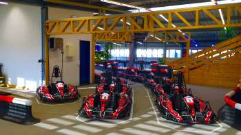 Various electric karts are ready at the Nendeln kart track