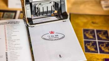 Souvenir stamp, available at the Liechtenstein Center