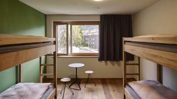 Bright multi-bed room with window view at Schaan/Vaduz Youth Hostel