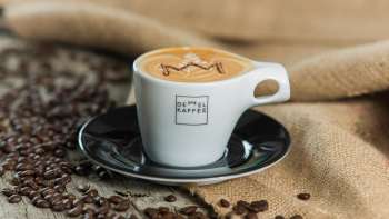 Detail shot of a coffee cup at Kaffee Demmel