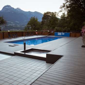 Outdoor pool at the Mittagsspitze campsite