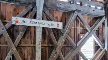 Close-up of the interior construction of the bridge