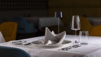 A stylishly set table at the Alpin Royal Restaurant