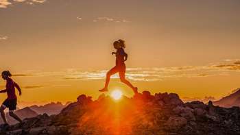 Hikers in the mountains of Liechtenstein